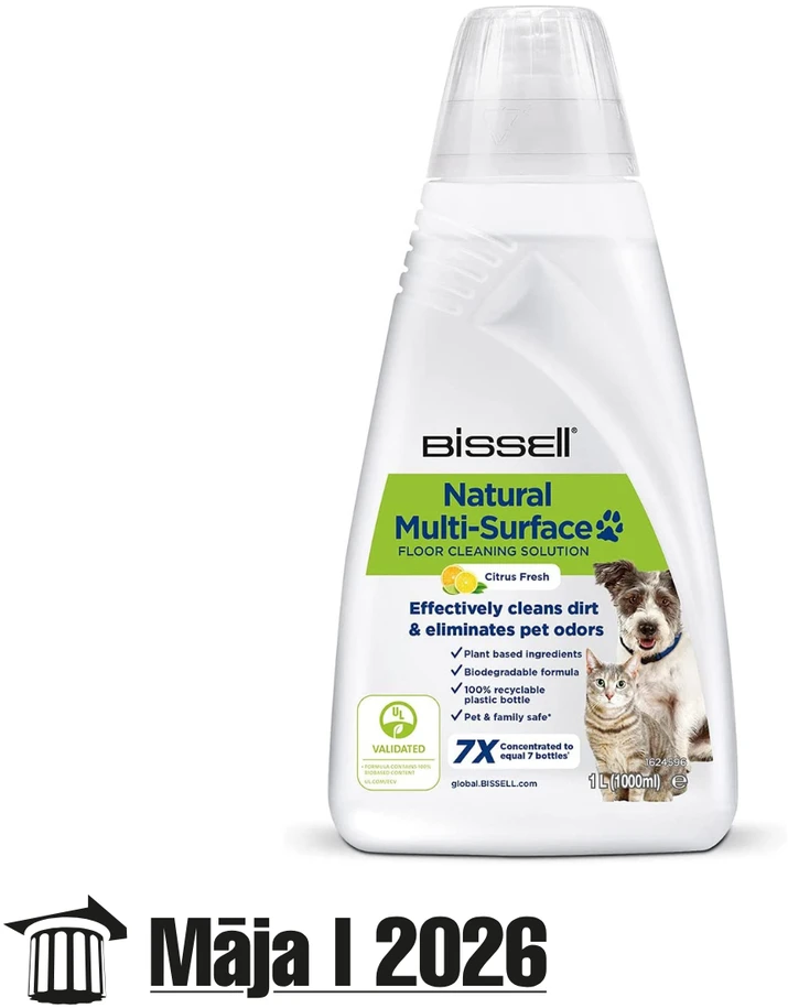 Natūralus grindų valymo skystis Bissell Natural Multi-Surface Pet, 1 L