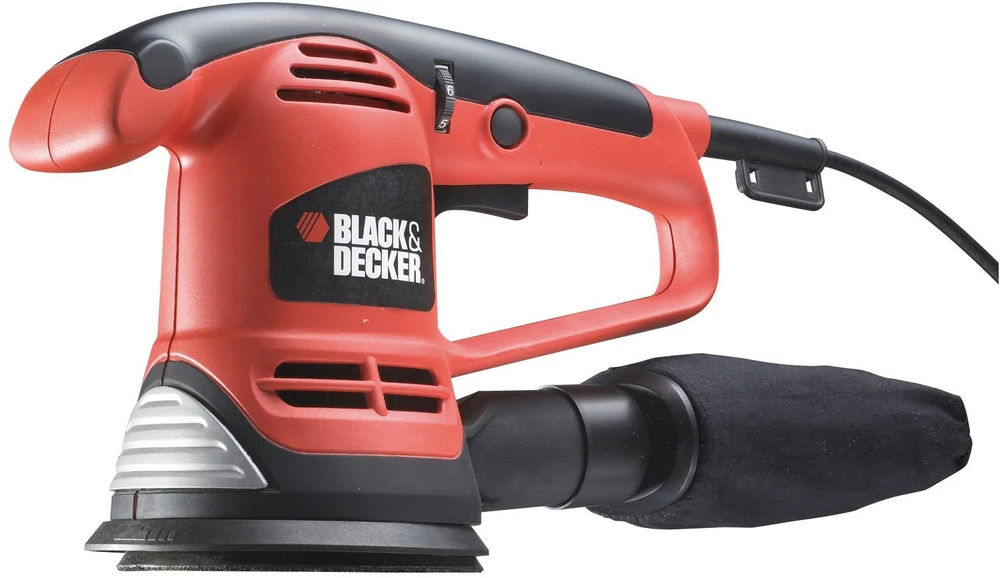 Black & Decker Juodas + DECKER ekscentrinis šlifuoklis 125mm 480W KA191EK