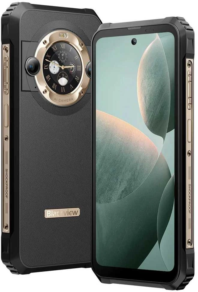 Blackview BL9000 5G 6.78" Corning 7th FHD+IPS 1080x2460 120Hz, 12GB/512GB, MT6891Z aštuonių branduolių 2.6GHz procesorius, 50MP priekinė/13MP+50MP galinė kamera, NFS, Harman Audio EFX, pirštinių režimas, 8800mAh baterija, C tipo, Android 13, dvi SIM kortelės, SD kortelės lizdas, „Splendid Gold“
