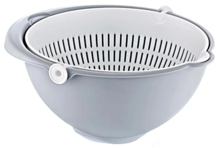 Keeeper KEEEPER - 2w1 - Miska - Cedzak - Stella - pilka - 21x21x10,5 cm