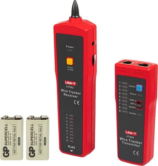 VIELOS PORŲ DETEKTORIUS SU KABELIŲ TESTERIU RJ-45 UT-682 UNI-T