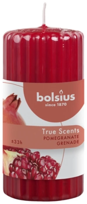 Bolsius Svece arom. cilindrs True Scents Ø120x58mm pomegranate