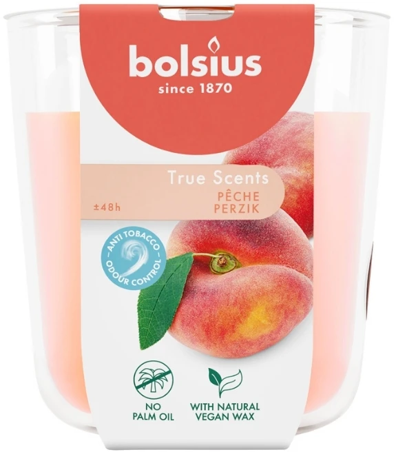 Bolsius „True Scents“ kvapioji žvakė 97 x 85 mm, persikų skonio