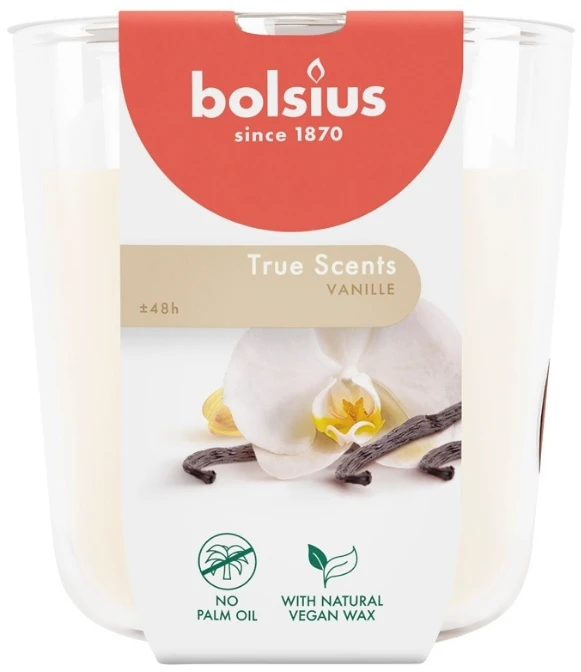 Žvakė, aromatinė Bolsius Smooth Vanilla, 45 h, Balta/Rusva