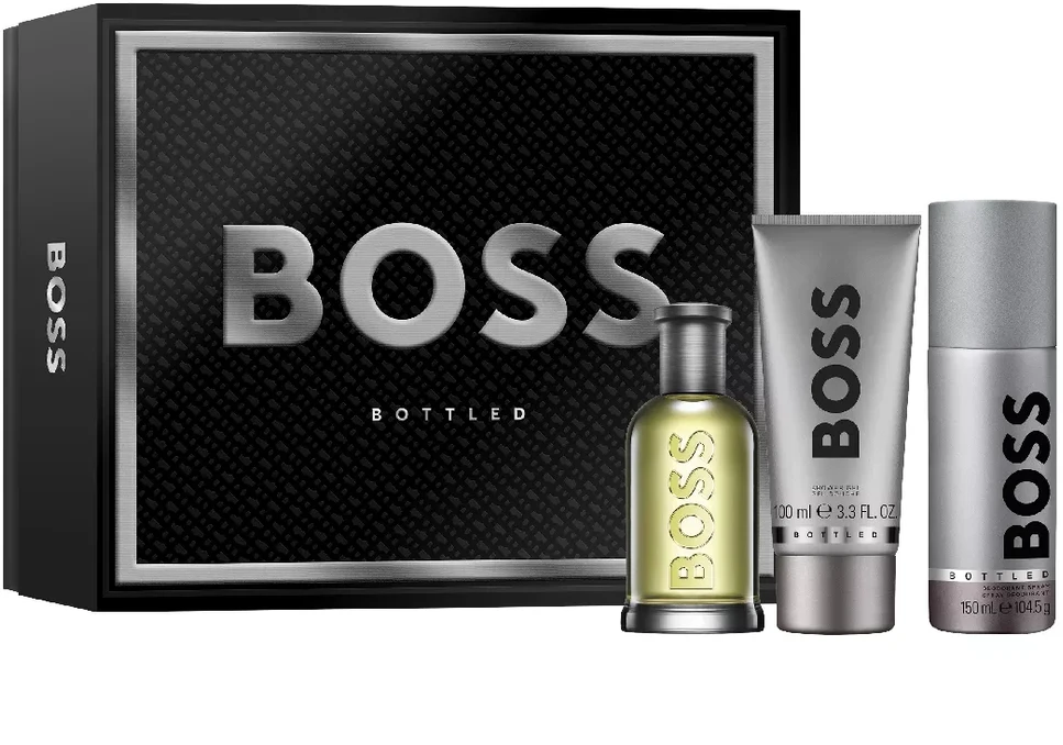 Hugo Boss BOSS Bottled rinkinys vyrams (EDT, 100 ml + dušo želė, 100 ml + dezodorantas, 150 ml)