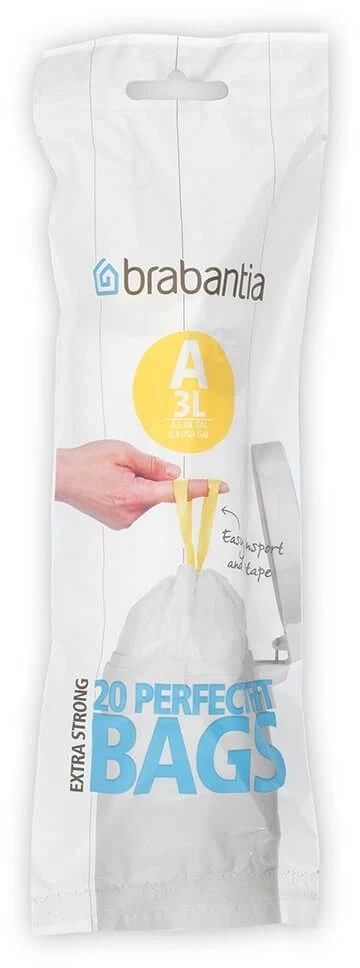 Brabantia Šiukšlių maišai A 3-5L (rit. 20vnt.) - Baltas