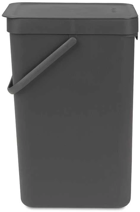 Brabantia „Sort & Go“ šiukšliadėžė, 16 l, tamsiai pilka