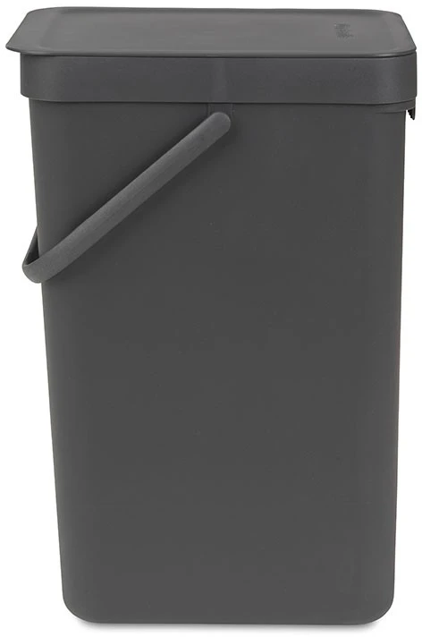 Brabantia „Sort & Go“ šiukšliadėžė, 16 l, tamsiai pilka
