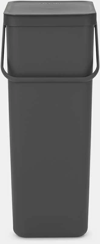 Brabantia „SORT & GO“ šiukšliadėžė, 40 l, stačiakampė, pilka, 267 mm, 341 mm, 620 mm