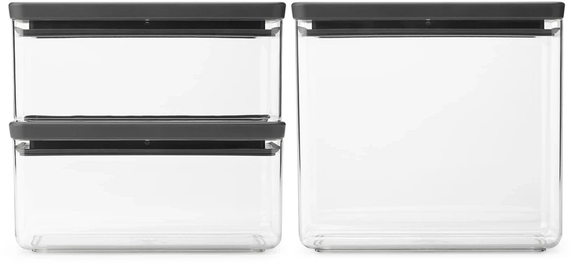 Brabantia BRABANTIA laikymo dėžių rinkinys „Tasty+“, 3 vnt., tamsiai pilkos spalvos, 230783