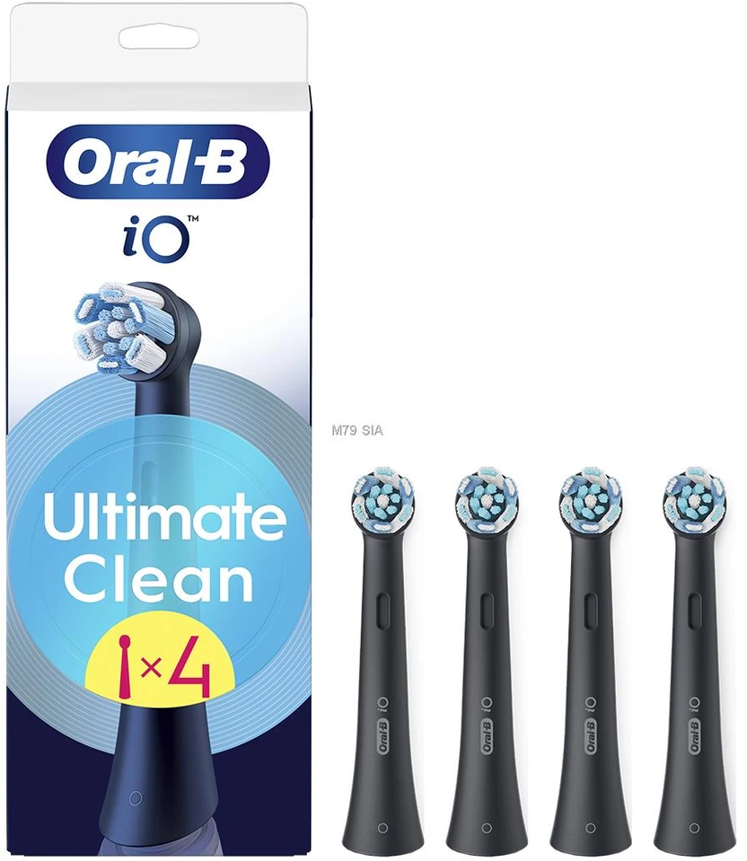 BRAUN iO RB CBF-4 Ultimate Clean Juodas 4ct antgaliai dant šepetėliui