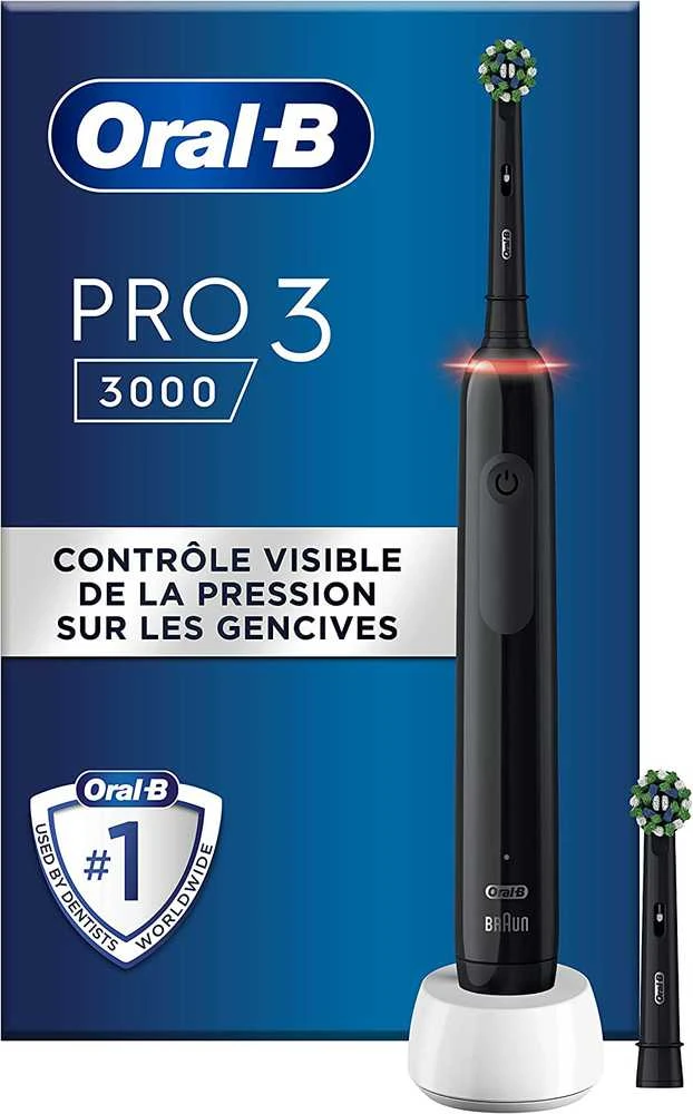 Braun Oral-B Pro 3 3000 Cross Action Elektrinis dantų šepetėlis, juodas