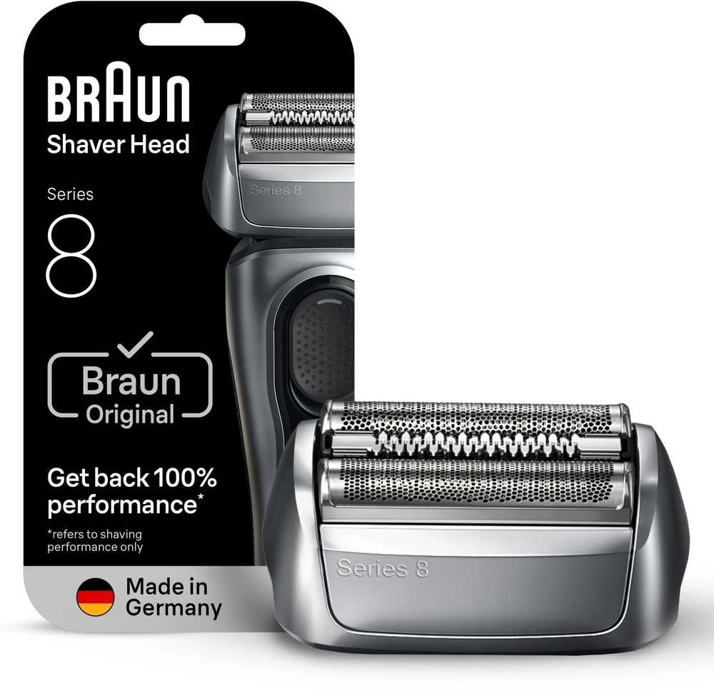 „Braun“ – 8 serijos elektrinis skustuvas – originali keičiama galvutė, 83 m – sidabrinis
