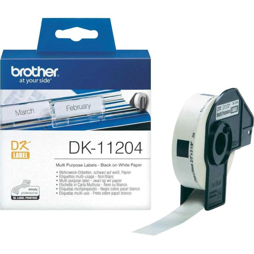 Brother Brolis | DK-11204 Universalios etiketės | Baltas | DK | 17mm x 54mm