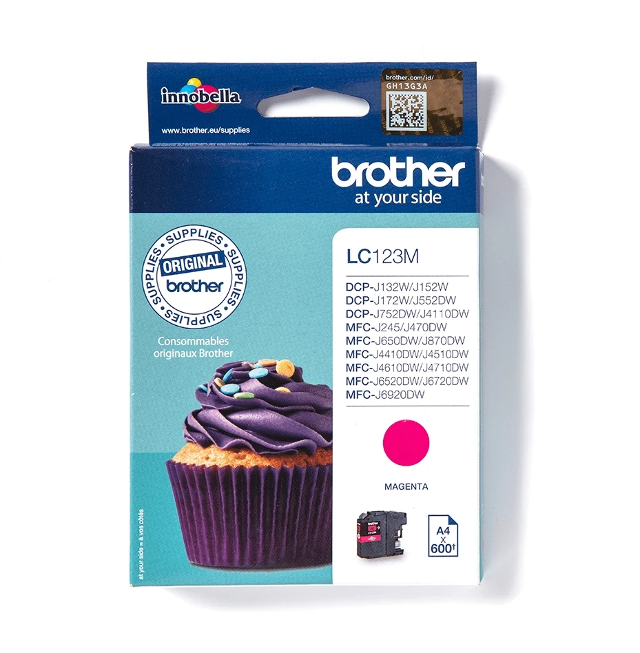 Brother LC123M | Rašalo kasetė | Magenta