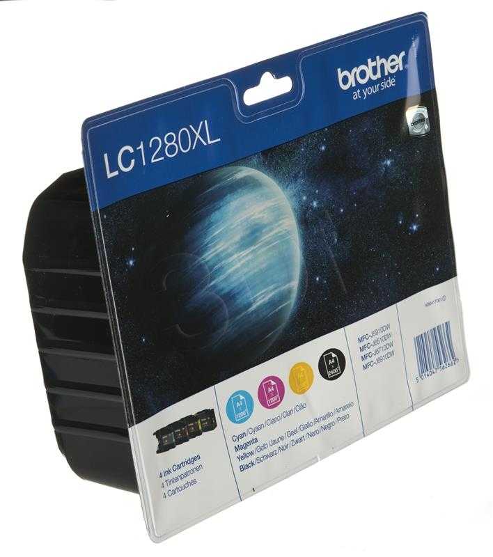 Brother LC1280XL Multipack | Ink Cartridge | Juodas, Cyan, Magenta, Geltona