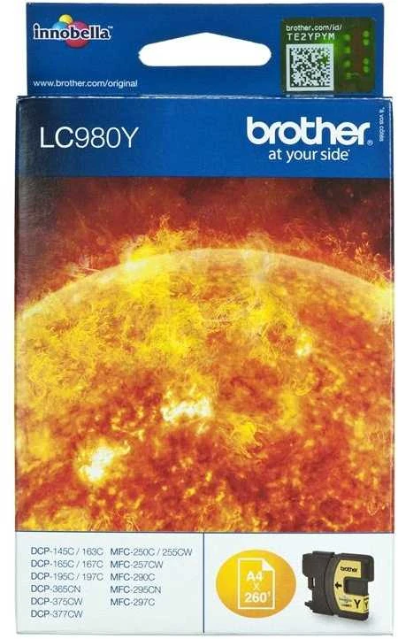 BROTHER LC-980Y TONERIS Geltonas 260P