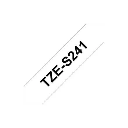 Brother | TZe-S241 Strong Adhesive Laminated Tape | Juodas on Baltas | TZe | 8 m | 1.8 cm