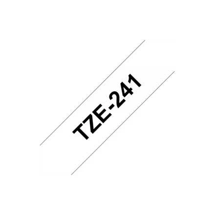 Brother | TZ-241 Laminated Tape | Juodas on Baltas | TZe | 8 m | 1.8 cm
