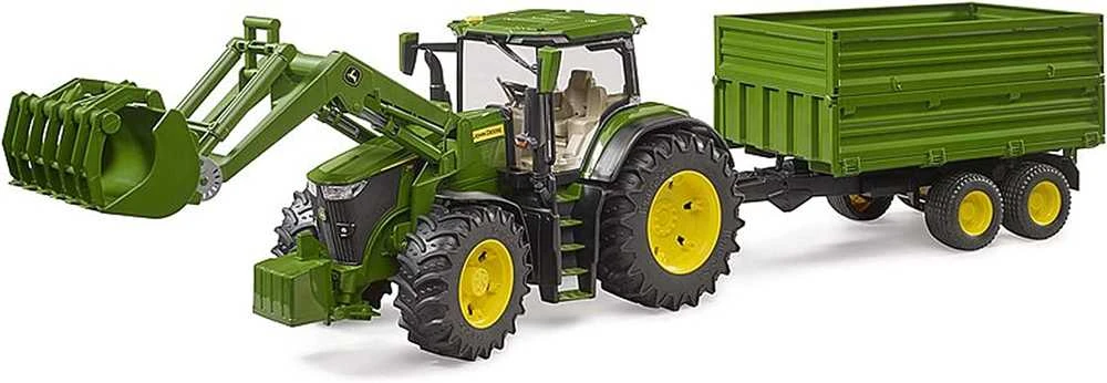 Traktorius su krautuvu ir priekaba Bruder 03155 John Deere 7R 350