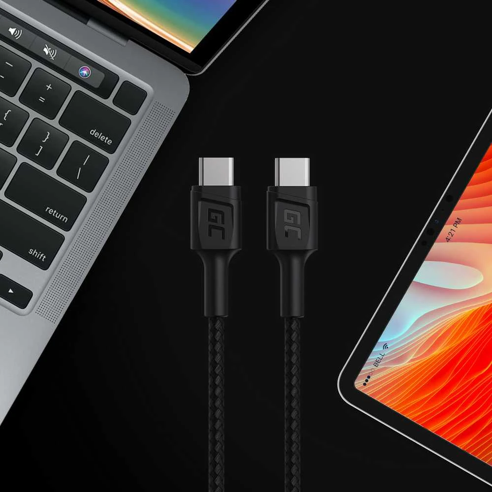 Green Cell Žalias Cell GREENCELL kabelis GC PowerStream USB-C - USB-C 200cm maitinimo tiekimas 60W 480 Mbps Ultra Charge QC 3.0