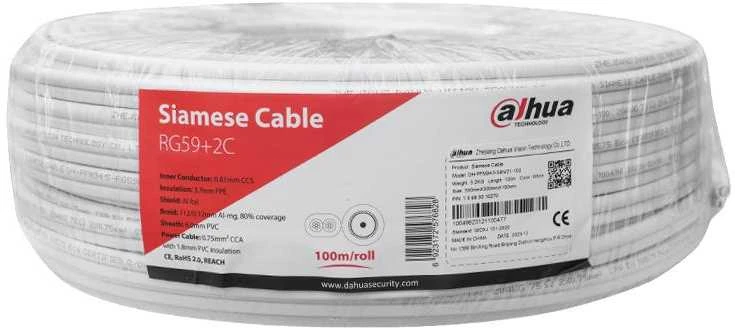 CCTV KABELIS PFM941I-RG59N/21-100-Baltas RG59 + 2 x 0,75 mm² DAHUA