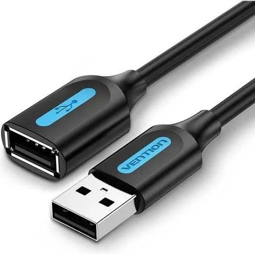 Vention prailginimo kabelis USB 2.0 1.5m - Juodas