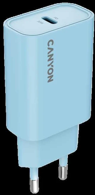 CANYON įkroviklis OnCharge 30CL, maksimali galia 30W, 1xPD, ES, šviesiai mėlynas