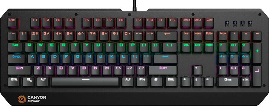 Mechaninė klaviatūra žaidimams Canyon Hazard GK-6, Mėlyna Switch, LED, RU išdėstymas
