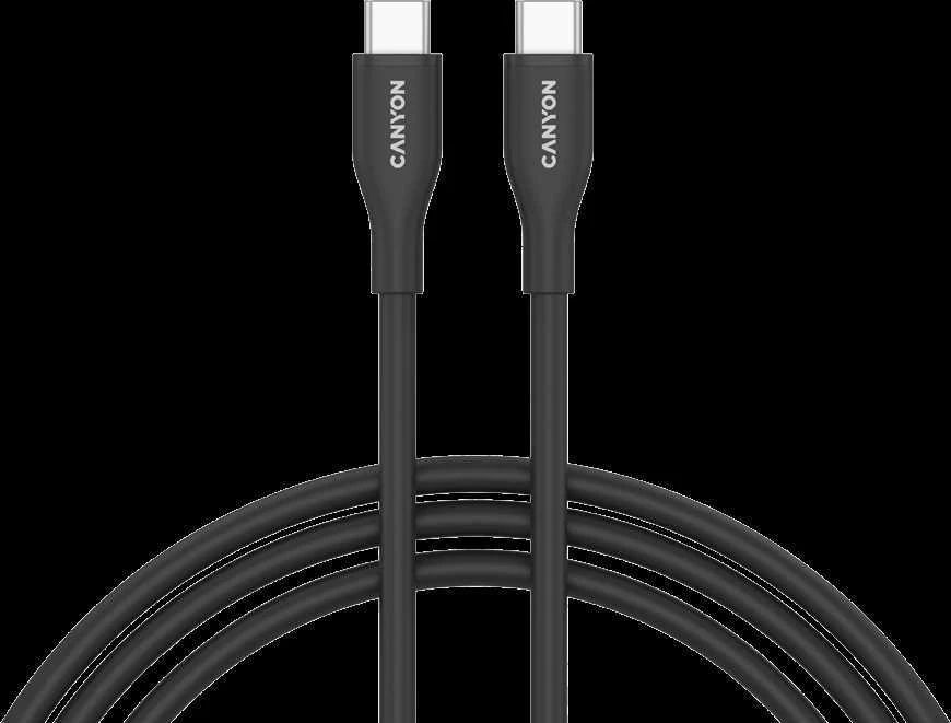 CANYON kabelis CC60SC10 C-C 60W 1m Silicon Juodas