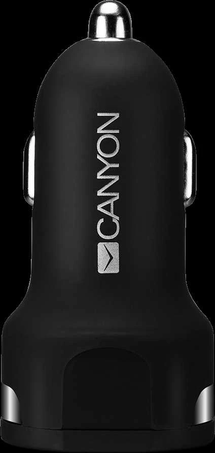 CANYON automobilinis pakrovejas C-04 2.4A/2USB-A Juodas