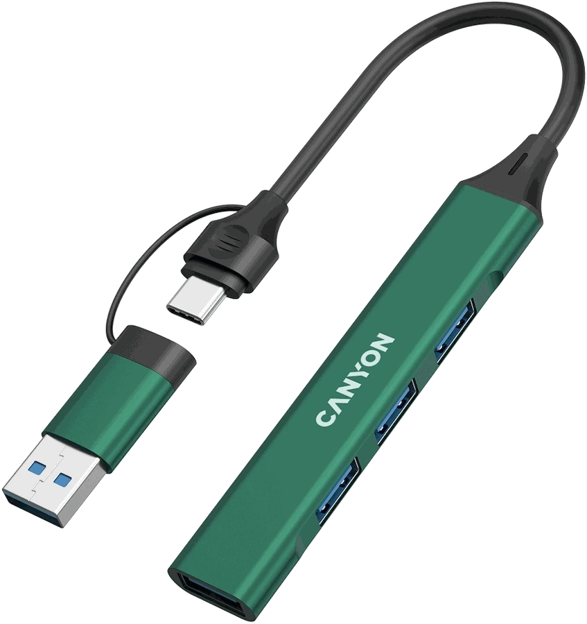 CANYON šakotuvas DS-02 4in1 USB-A/C žalia