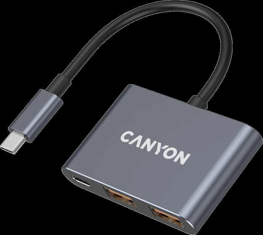 CANYON šakotuvas DS-3 3in1 USB-C Tamsiai pilka
