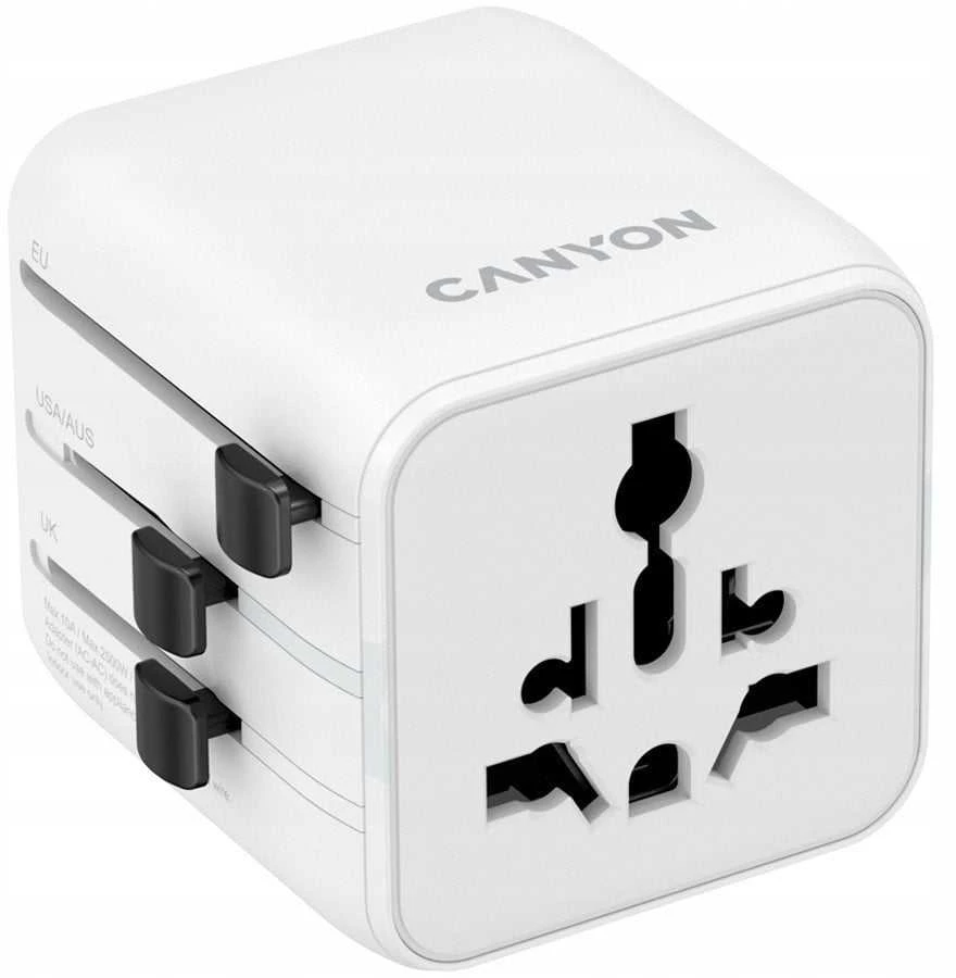 CANYON kelioninis adapteris OnTour One ES/JK/JAV/Australijos baltas