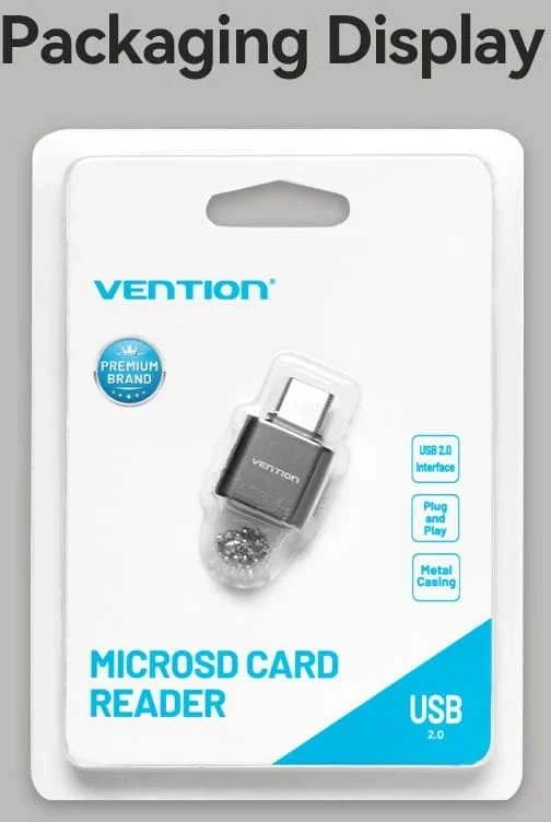 Skaitytuvas Vention CARD READER USB-C/MICROSD CLMH0 VENTION