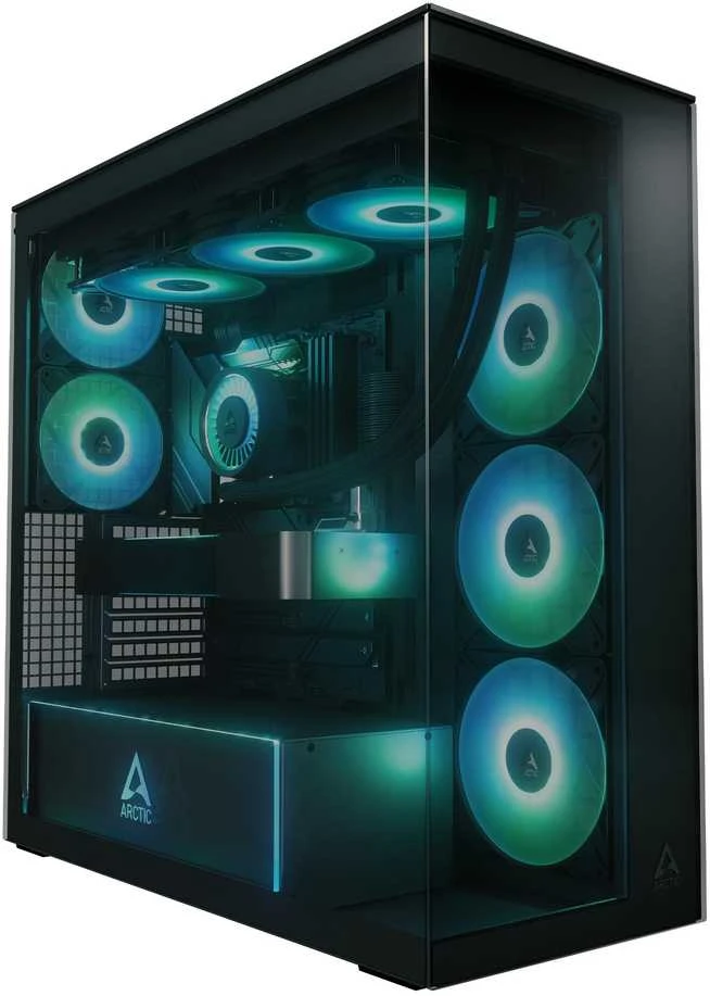 ARCTIC Xtender PC-kompiuterio korpusas, Midi-Tower, E-ATX, RGB, Tempered Glass – juodos spalvos