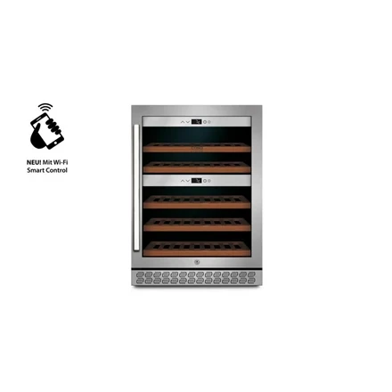 Caso | Vyno aušintuvas | WineChef Pro 40 | Energijos vartojimo efektyvumo klasė G | Vitrina | Laisvai pastatomas | Butelių talpa iki 40 butelių | Aušinimo tipas: kompresorinė technologija | Nerūdijantis plienas/Juodas