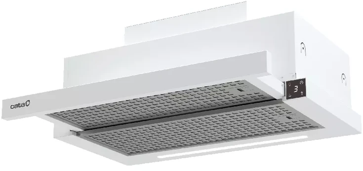 CATA gartraukis | CAMPANA TFH 6830 GWH | Teleskopinis | Energijos vartojimo efektyvumo klasė A+++ | Plotis 60 cm | 795 m³/h | Jutiklinis valdymas | LED | Baltas