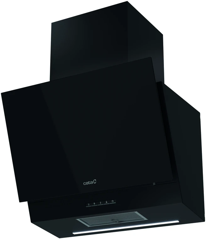 CATA Hood | THALASSA 600 GBK | Wall mounted | Energy efficiency class A | Plotis 60 cm | 811 m³/h | Electronic | LED | Juodas Glass