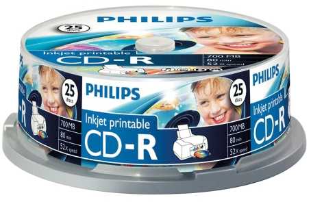 1x25 Philips CD-R 80Min 700MB 52x SP