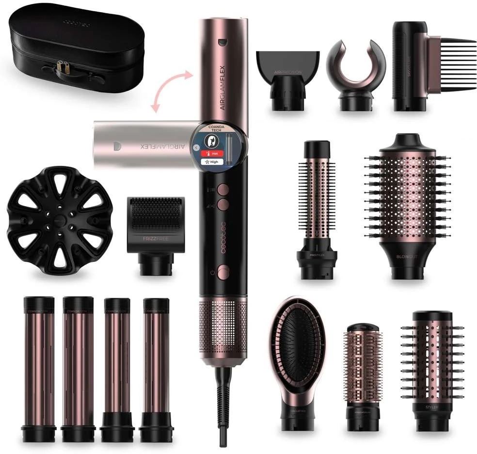 Cecotec Styling AirGlam 14in1 Flex Juodas Ion conditioning Barrel diameter 32 mm/35 mm 1400 W Juodas