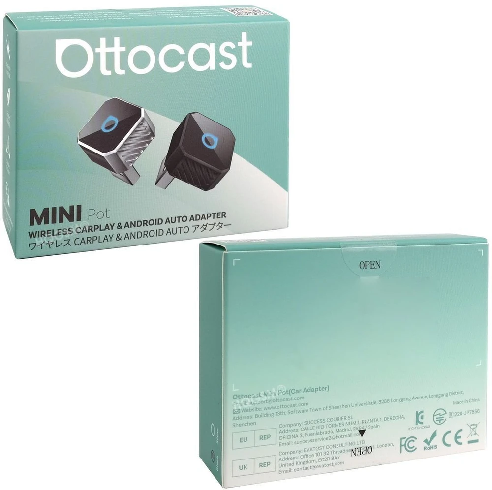 Wireless car adapter OTTOCAST Mini Cube T3 juodas