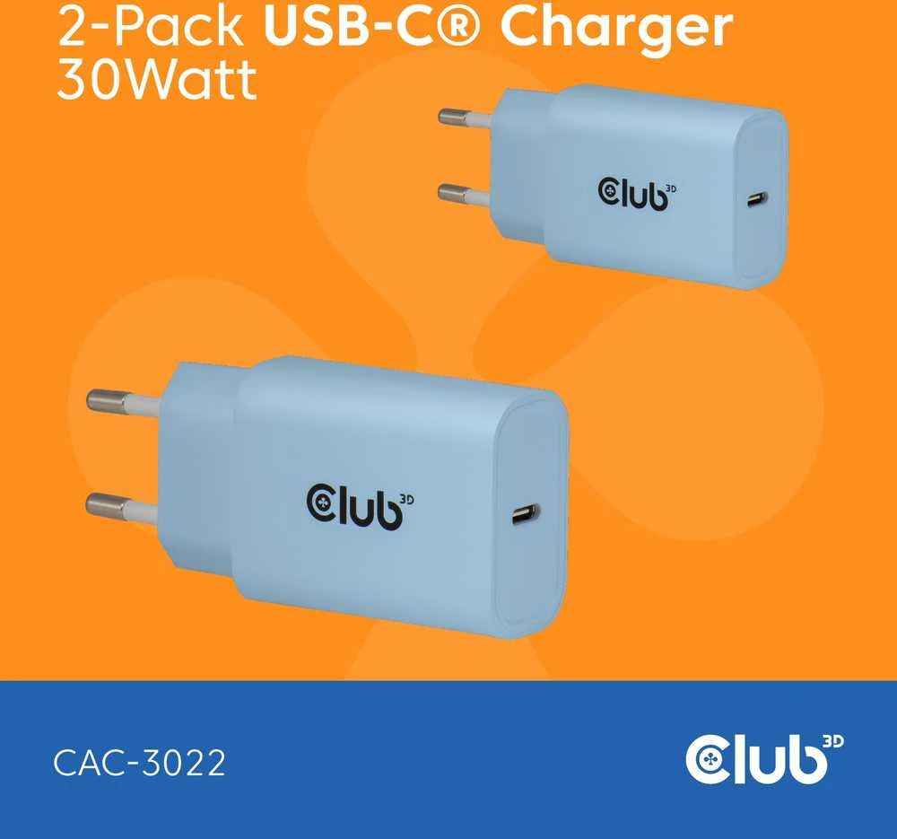 Nešiojamojo kompiuterio maitinimo adapteris Club 3D 30 W, 2 A, 15 V (CAC-3022)