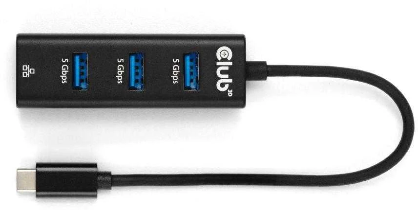 HUB USB Club 3D Club3D USB šakotuvas USB Typ-C 3.2 > 3x USB Type A 1Gbps mažmeninė prekyba