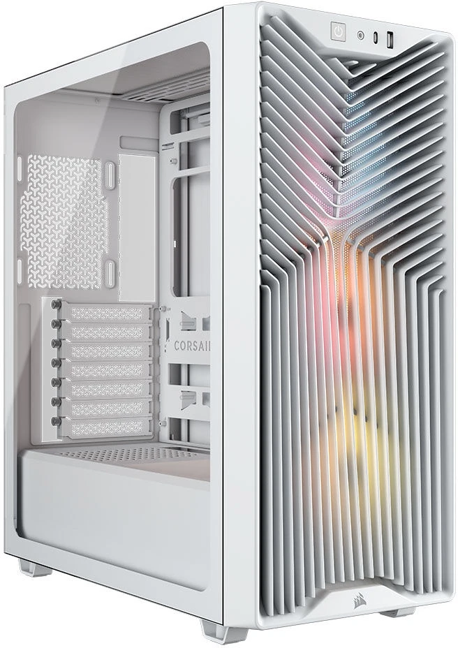 Corsair 3200D RS ARGB kompiuterio korpusas, Midi-Tower, ATX, grūdintas stiklas - baltas