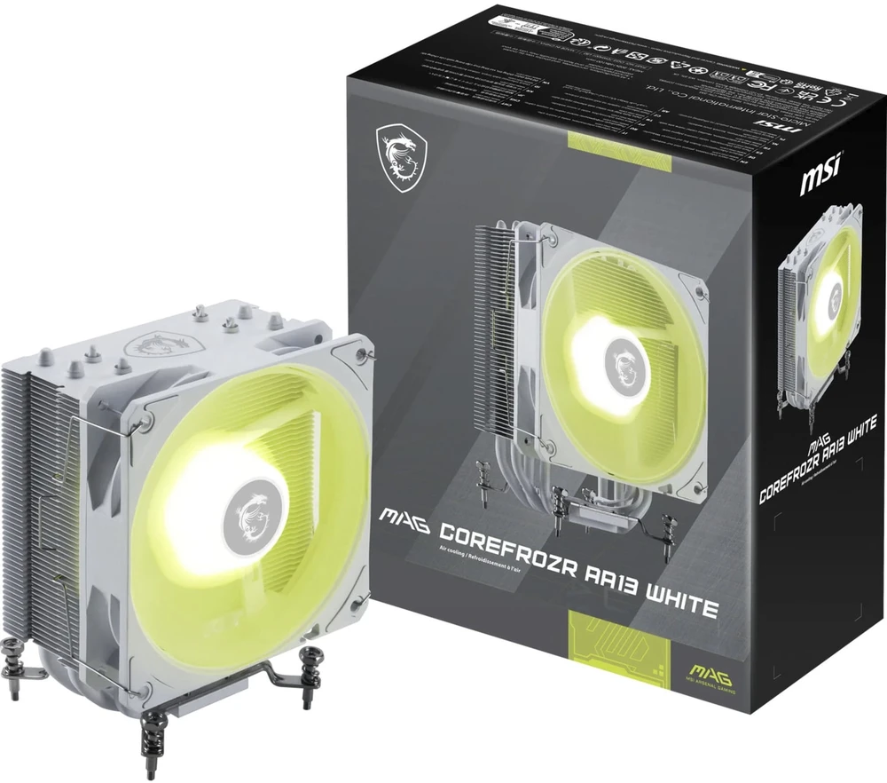 MSI MAG COREFROZR AA13 Baltas kompiuterio aušinimo sistema Procesorius Oro vėsintuvas 12 cm 1 vnt.