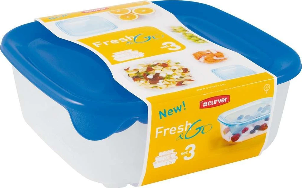 Šaldytuvo indų rinkinys Curver Fresh&Go, 3 vnt