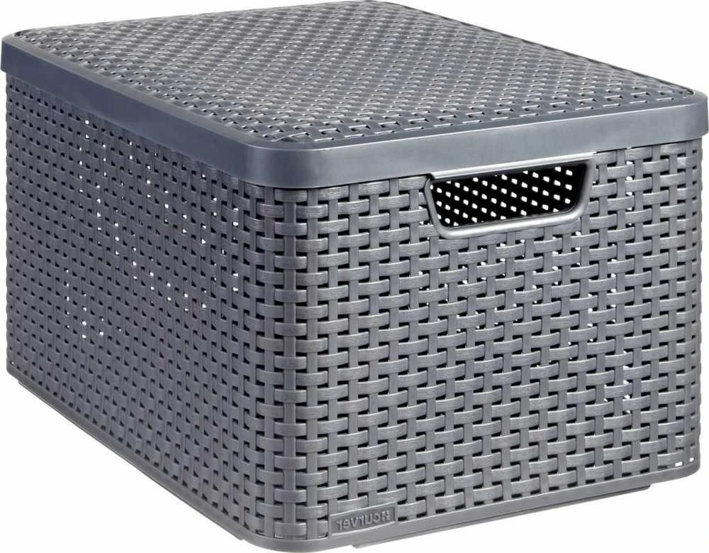 Curver Daiktadėžė su dangčiu Style, metalinė sidabrinė, 30l, L