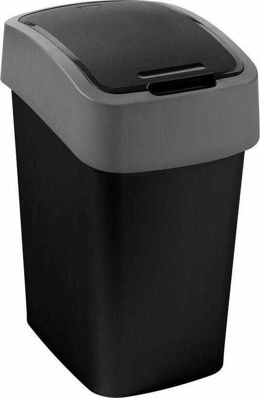 Keter CURVER ŠIUKŠLIADĖŽĖ „FLIP BIN” 10L /JUODA/ SIDABRINĖ