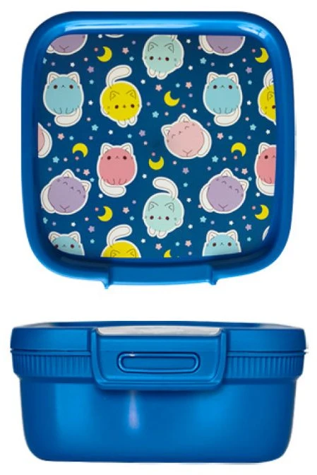 Curver maisto laikymo indas kvadratinis 0,9 l Snap Box mėlynas/kawaii